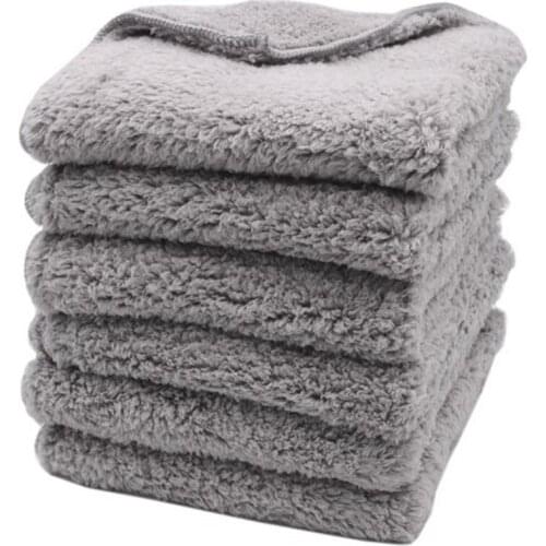 6PCS 500GSM 40X40Cm Super Thick Plush Edgeless Microfiber Towels Car Care Cleaning Cloths Microfibre Polishing Detailing Drying