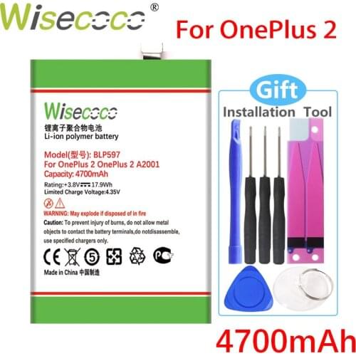 WISECOCO 4700mAh BLP597 Battery For Oneplus 2 One Plus 2 Two A2001 Phone High Quality