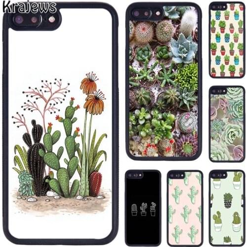 Krajews Cactus Pattern phone Case For iPhone 5 6S 7 8 Plus 11 12 Pro X XR XS Max Samsung Galaxy S6 S7 S8 S9 S10 plus