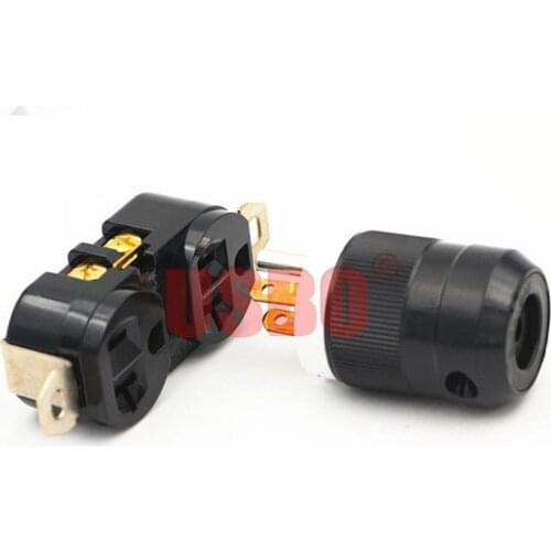 Black Copper American 15A / 20A 125V NEMA 5-15P 5-20P 5-20R USA 3 pin industry male female power plug socket