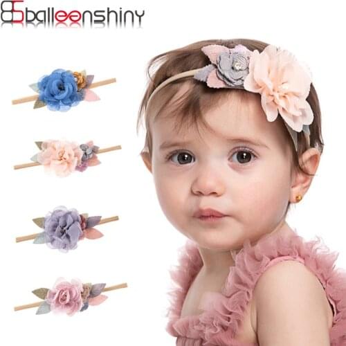 Balleenshiny Simulation Rose Childrens Mesh Splicing Hairband Elastic Hairband Kids Child Headband Baby Girls Hair Accessories