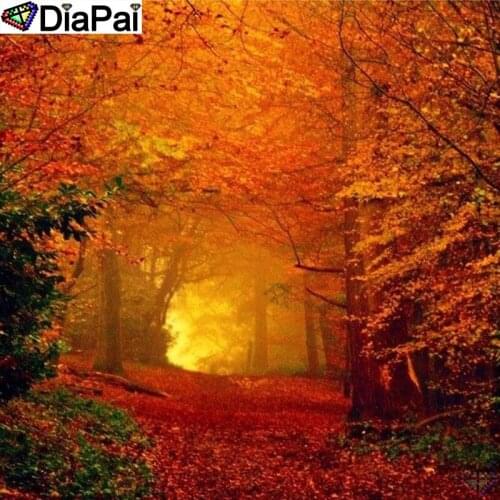 DiaPai Diamond Painting Cross Stitch "Forest landscape" Full Crystal Diamond Embroidery Needlework Craft Home Decor A25264