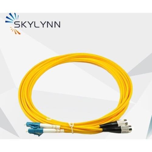 FC/UPC-LC/UPC Duplex Core 2.0mm 2 Meter Single Mode G652D LSZH Jacket Fiber Optic Patch Cord 50PCS