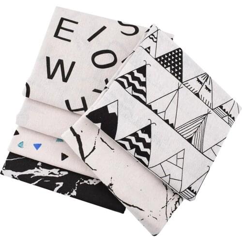 Geometry Series Cotton Linen Fabric Handmade Home textile Fabrics Cloth For Sofa Curtain Bag Cushion Furniture Cover Material