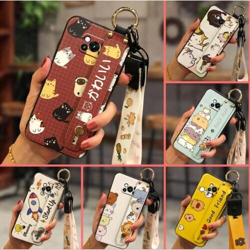 Wrist Strap Lanyard Phone Case For Xiaomi Poco X3 NFC/X3 Pro Wristband For Girls Dirt-resistant