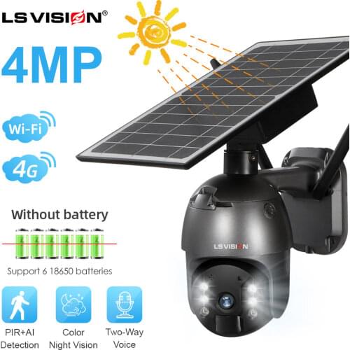 4G Solar IP WiFi HD 1080P CCTV Video Wireless Surveillance Camera Outdoor Waterproof Color Night Vision PTZ Security Camera