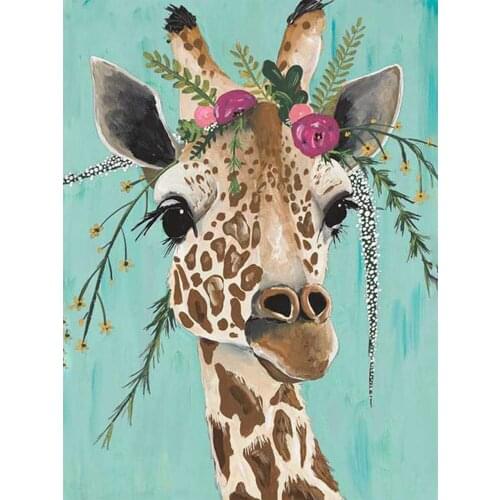 KAMY YI Animal Giraffe Garland Diamond Painting Landscape Cross Stitch 5D Diy Full Diamond Embroidered Mosaic Home Decoration
