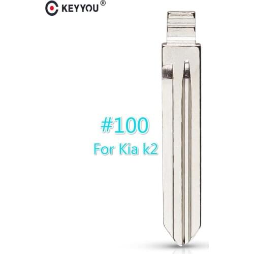 KEYYOU 10pcs/lot 100# Metal Blank Uncut Flip Remote Key Blade For Kia K2 S225 Car Blade Key