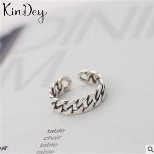 Kindey Bohemian Silver Color Hollow Chains Rings For Women Men Engagement Rings Girls Party Gifts Anillos