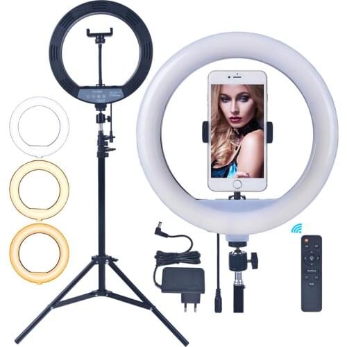 Fusitu Photography 12 inch LED Ring Light 30W 3000-6500K Dimmable Ring Lamp With Tripod Remote For Selfie Phone Makeup Shooting