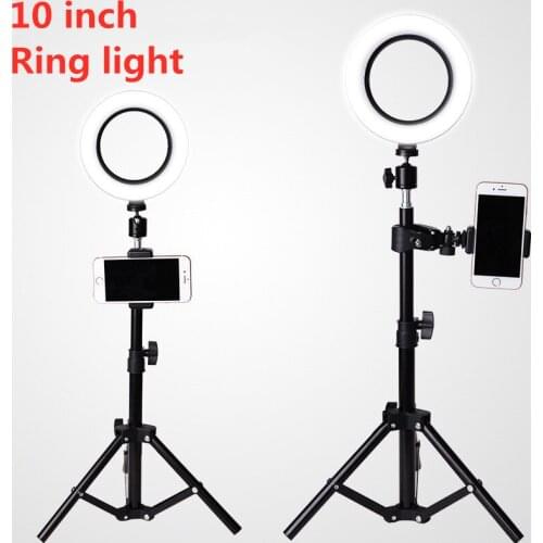 Photography Dimmable LED Selfie Ring Light Youtube Video Live 3500-5500k Photo Studio Light With Phone Holder USB Plug Tripod