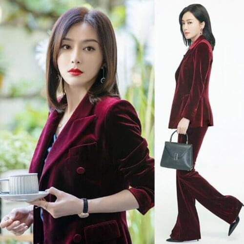 2 piece sets womens outfits suit female 2020 new product office lady OL professional temperament double breasted uniform suit