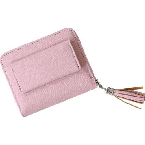 15PCS / LOT Hot Sale Fashion Short Tassel Women Wallet Card Holder Small Pocket Wallets Female Coin Purse