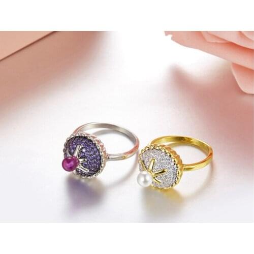 Cake Shape Gold/Silver Color Round Rings For Women Men 925 Sterling Silver Ring With CZ Stones Free Gift Box Fashion Jewelry