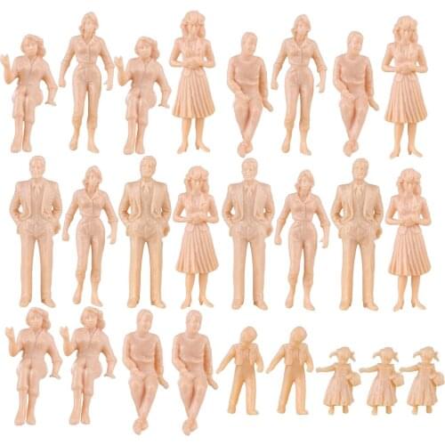 25Pcs/Set 1:25 Scale Miniature People Figures Model for Train RC Car Sand Table Random Type