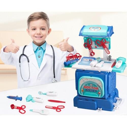 Oenux Simulation Doctor Nurse Work Children Halloween Cosplay Pretend Play Thermometer Dental Mirror Baby Early Education Toys