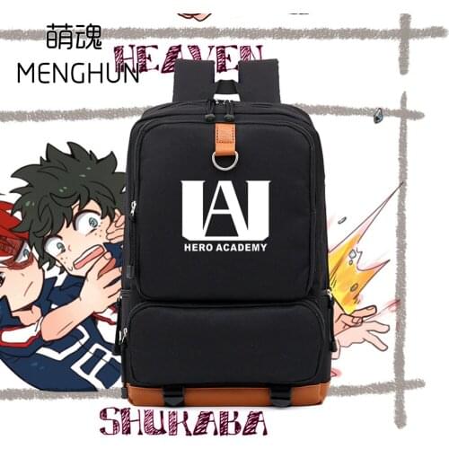 My Hero Academia Anime High Quality Black Big School Backpack Computer Bag Cartoon backpacks