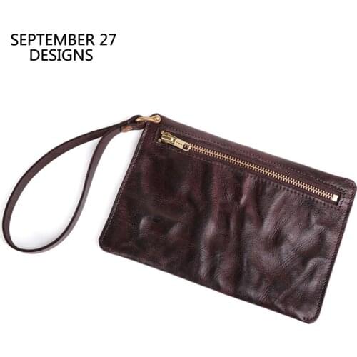 Mens Long Wallets First Layer Cow Leather Retro Multifunctional Male Clutch Phone Wallet Vintage Credit Card Purses Money Bag