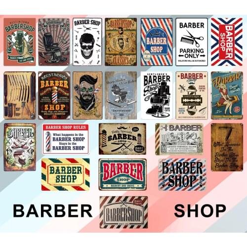 Barber Shop Barbershop Pole Hair Stylist Cut Chair Hairdresser Stripes Tin Sign Metal Sign Metal Poster Metal Decor