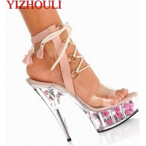 Roman dazzling sequins sexy sandals during temptation pole dancing appeal fashion temperament high heel sandals