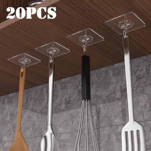 10/20Pcs Transparent Strong Self Adhesive Door Wall Hangers Hook Suction Heavy Load Rack Cup Sucker for Kitchen Toilet Bathroom