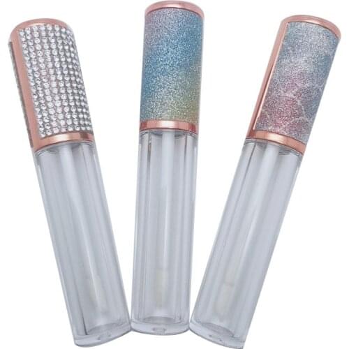 Rainbow Color Cap Empty Clear Tube 25 Pieces 5ml Lip Gloss Tube With Wand Cosmetic Container Packaging