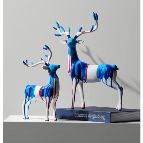Nordic Pop Art Deer Ornaments Creative Luxury Living Room Deco Desktop Resin Creative Gifts