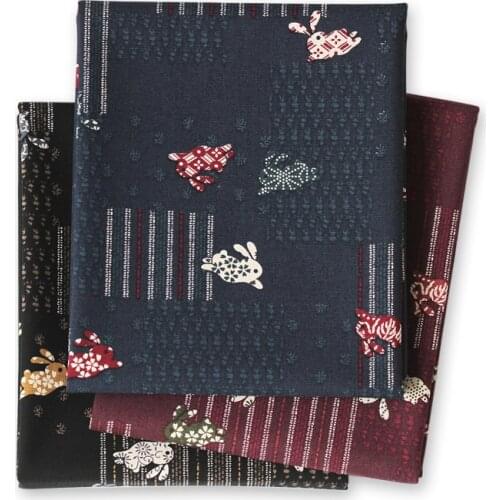 New Product Striped Bunny Cotton Linen Cloth Handmade DIY Curtains Tablecloth Baby Clothes Patchwork Accessories Fabric Material