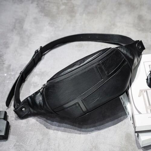 Multifunction New PU Leather Bags for Men Pack Male Shoulder Bag Waist Bags Waterproof Anti theft Chest Fashion crossbody bags