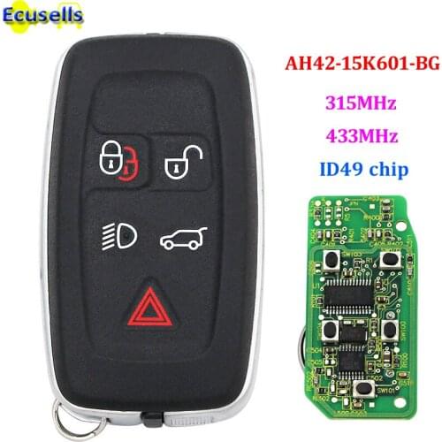 Smart Card Remote Key Fob 5 Button 315mhz 433Mhz with ID49 Hitag Pro chip for Land Rover Range Rover AH42-15K601-BG