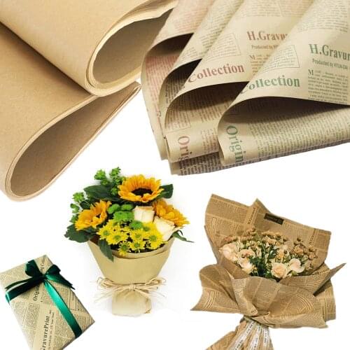 20pcs/lot Retro Wrapping Packing Paper Gift Wrapping kraft Papers Roll Newspaper Double Sided Wrap Decor Christmas Party Kraft