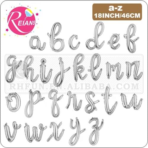 18 inch silver lowercase Happy Birthday Balloon Letter Ballon Wedding Balloon Birthday Party Decorations Kid Adult Name Baloon