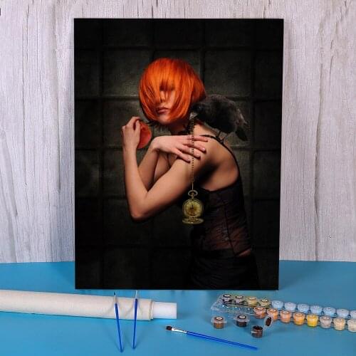 Woman Girl DIY Painting By Numbers Package Acrylic Paints 50*70 Canvas Pictures Decorative Paintings For Adults Wholesale
