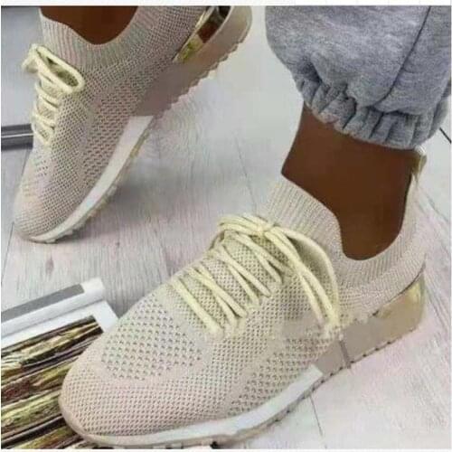 2021 Sneakers Women Vulcanized Shoes Ladies Solid Color Slip-On Knit Sneakers for Female Casual Sport Shoes Fashion Mujer Shoes