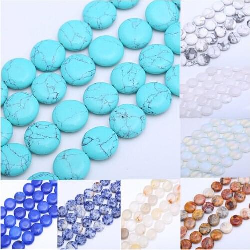 12~14mm Natural Stone Colorful Agate Topaz Tiger Eye Round Section Piece Loose Bead for Jewelry Making DIY Bracelet Necklace 15"