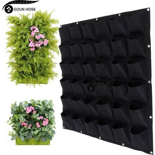 2/81 Black Wall Hanging Planting Bags Flower Pot Grow Bag Garden Planter Vertical Suculentas Plant Pot Home Decor Accessories
