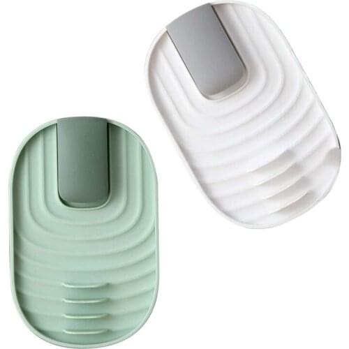 2 Pack Spoon Rest for Kitchen, Foldable Pot Lid Spoon Holder, Rest with Drip Pad, Pot Lid Stand for Spoons Lids