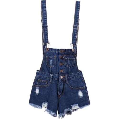 2019 New Vogue Women Denim Playsuits Salopette Straps Cotton Short Romper Loose Casual Overalls Shorts Rompers Ladies Playsuit