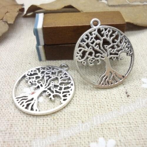 30 pcs Vintage Charms Tree Pendant Antique silver Fit Bracelets Necklace DIY Metal Jewelry Making