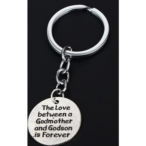 36PC Family Keychains The Love Between A Godmother And Godson Is Forever Keyrings Car Bags Keyfob Gifts Nana Grandma Jewelry Hot