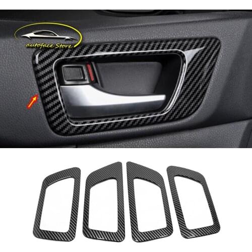 ABS Carbon Fibre For Toyota Highlander Kluger 2014-2020 Accessories Car Inner Door Bowl Protector Frame Cover Trim Car Styling