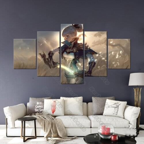 Anime Game Two-Dimensional Frameless Canvas Painting Wall Poster GENSHIN IMPACT Cool and Pretty Girl for Home Room Wall Decorati