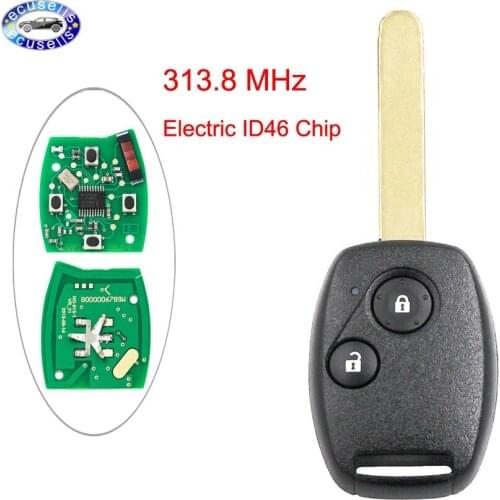Car Key 2 Buttons Remote Key Fob 313.8MHz With Electric ID46 Chip for Honda Civic 2008-2010