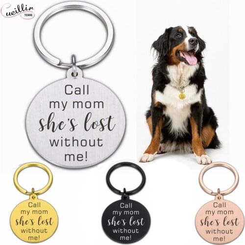 Free Engraving Pet Dog Cat Collar Accessories Decoration Pet Id Dog Tags Collars Stainless Steel Cat Tag Customized Tag