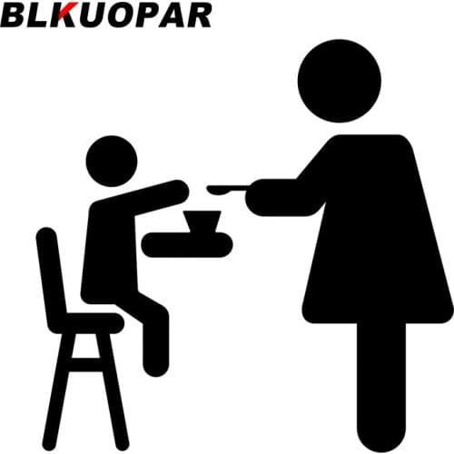 BLKUOPAR for Mother Giving Food To Her Son Graphics Car Sticker JDM Decals Sunscreen Laptop Windows Decal Decor Car Styling DIY