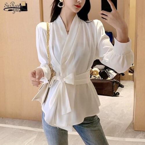 Autumn Spring Long Sleeve Blouse Women Office Lady Korean Kimono Shirts Women Chiffon Fashion Ladies Tops Clothing Blusas 12466