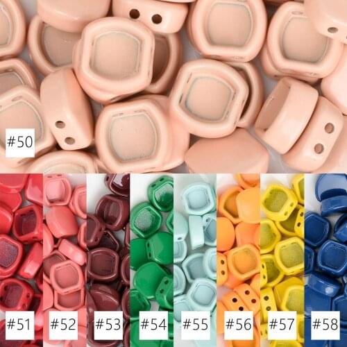 Enamel Tile Beads, Honeycomb 2-Hole Beads for Colorblock Bracelets, Friendship Bracelet beads, 5 pcs