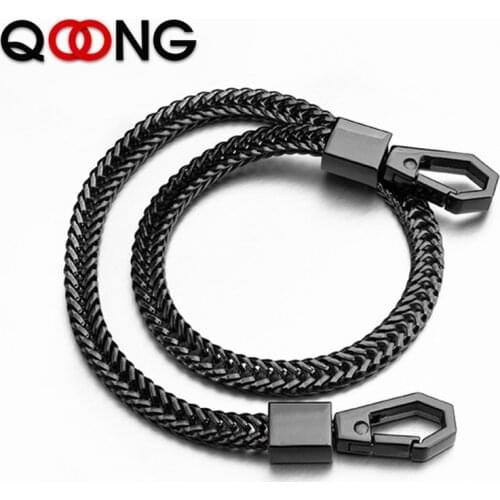 41cm Long Metal Wallet Belt Chain Rock Punk Trousers Hipster Pant Jean Keychain Black Ring Clip Keyring Mens Hip Hop Jewelry