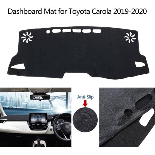 Black Dashboard Protector Double Anti-Skid Car Dashboard Covers Carpet Dash Mats For 2019-2020 Car Type Year