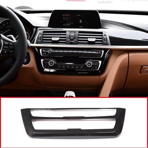 Carbon Fiber Style Center Console Decoration Frame Trim For BMW 3 4 Series GT F30 F32 F34 2013-2018 Car Accessory For LHD